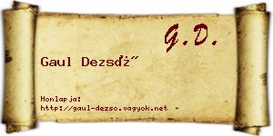 Gaul Dezső névjegykártya